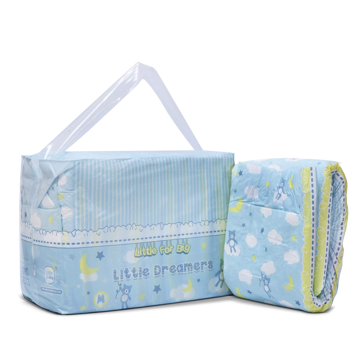 Littleforbig Adult Printed Diaper 10 Pieces - Little Dreamers (Medium 28-38)