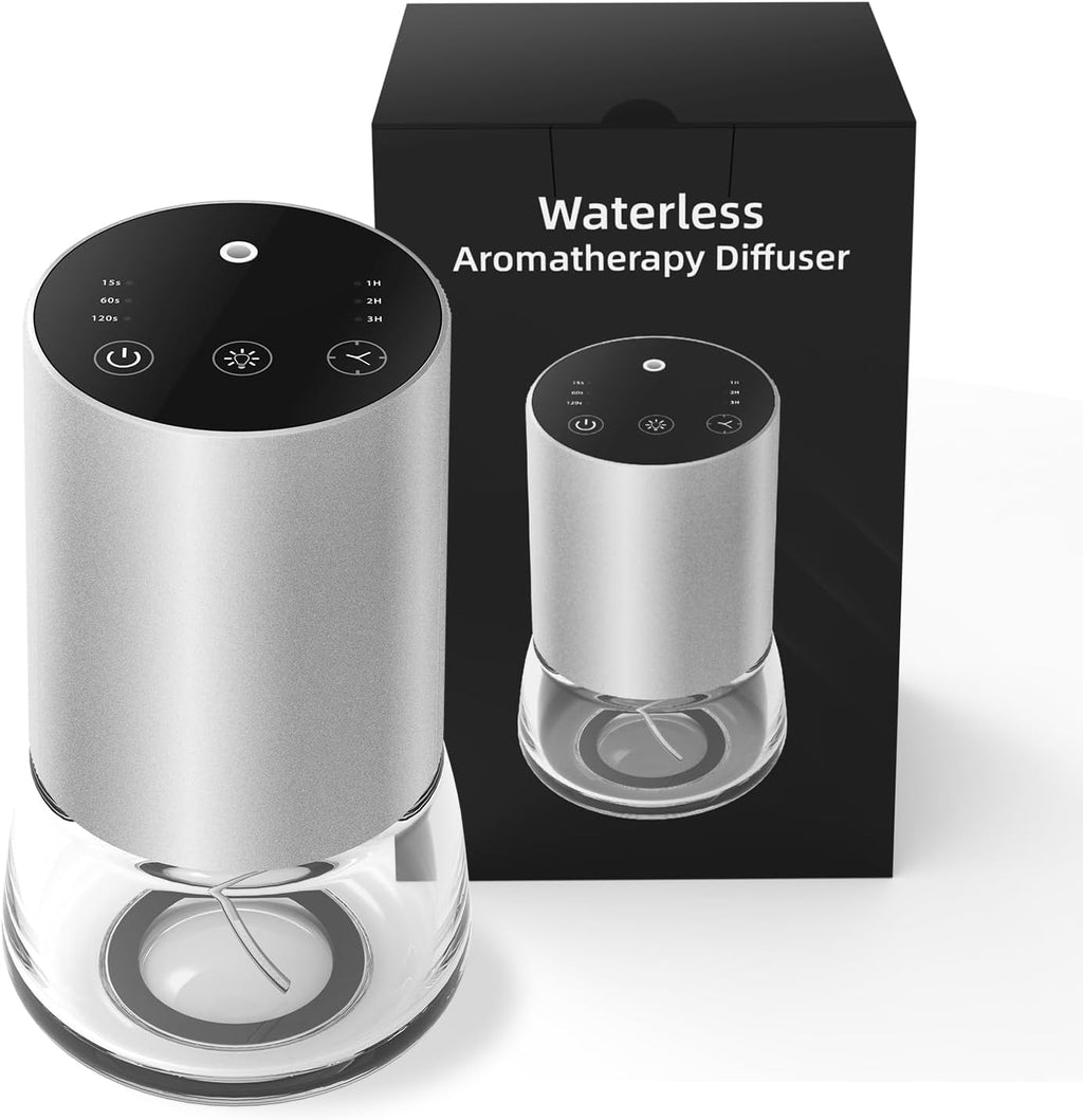 Waterless Diffuser,Metal Housing Waterless Essential Oil Diffuser,Waterless Diffusers for Home Car Room Office Hotel Bathroom Li