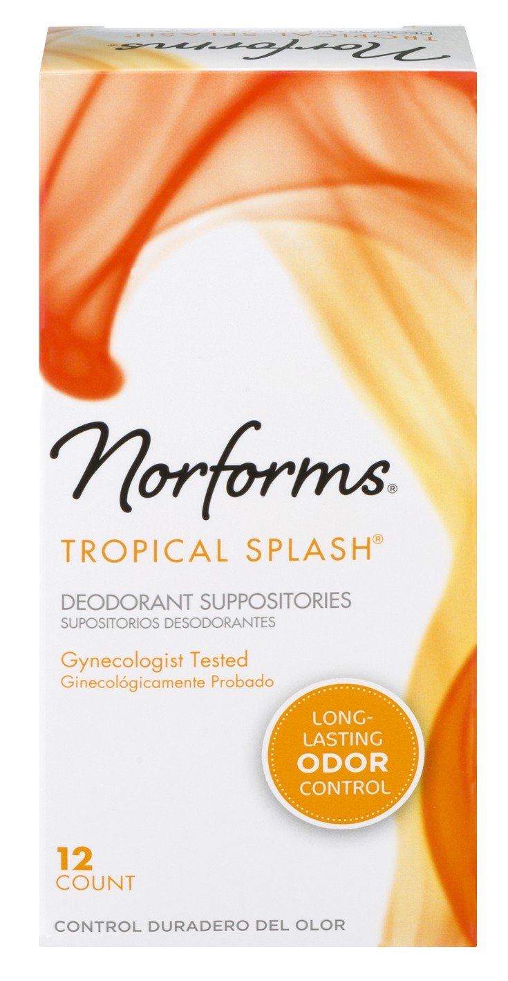 Norforms Suppositories Tropical Splash 12 Count (Pack of 3)