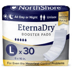 NorthShore EternaDry Booster Pads for Men and Women with Adhesive, Large, Pack/30