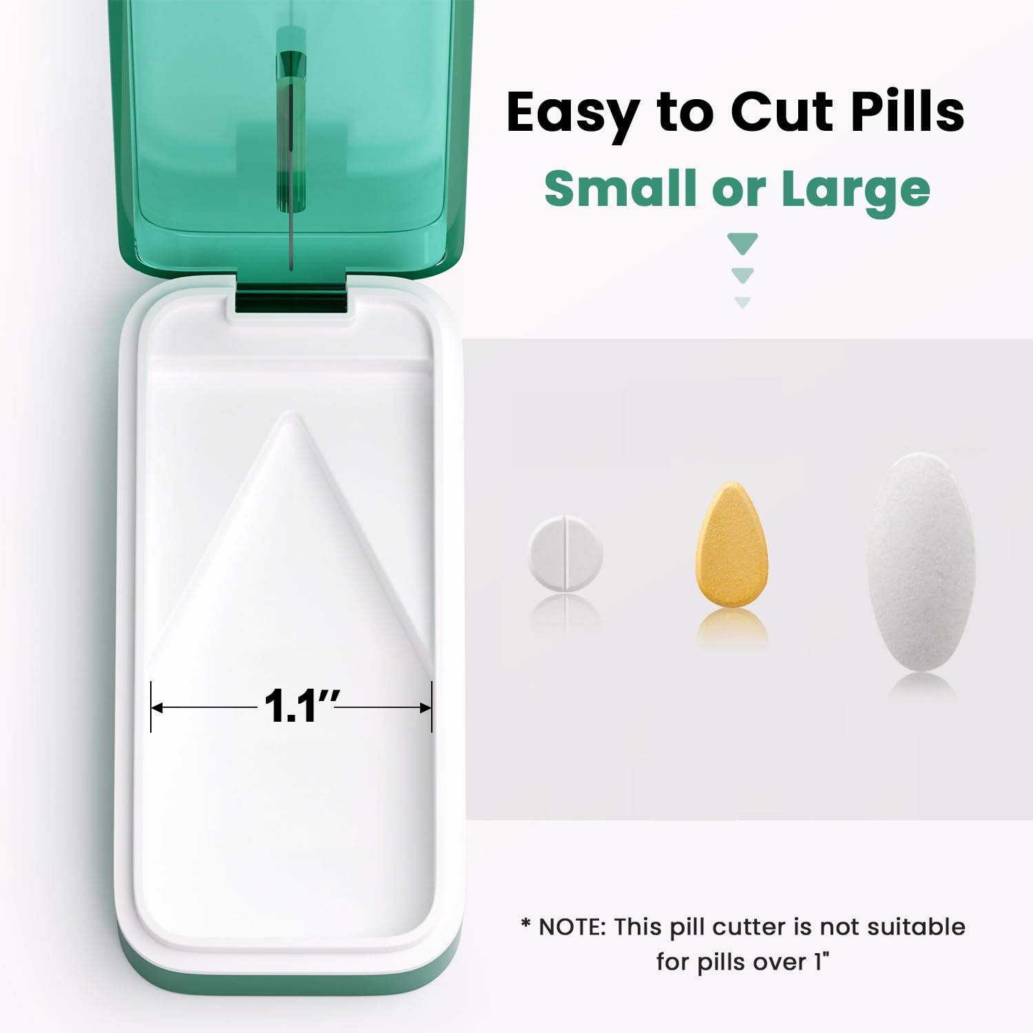 Aigret Future Pill Cutter with Sharp Blade, Pill Cutter Splitter for Large or Small Pills