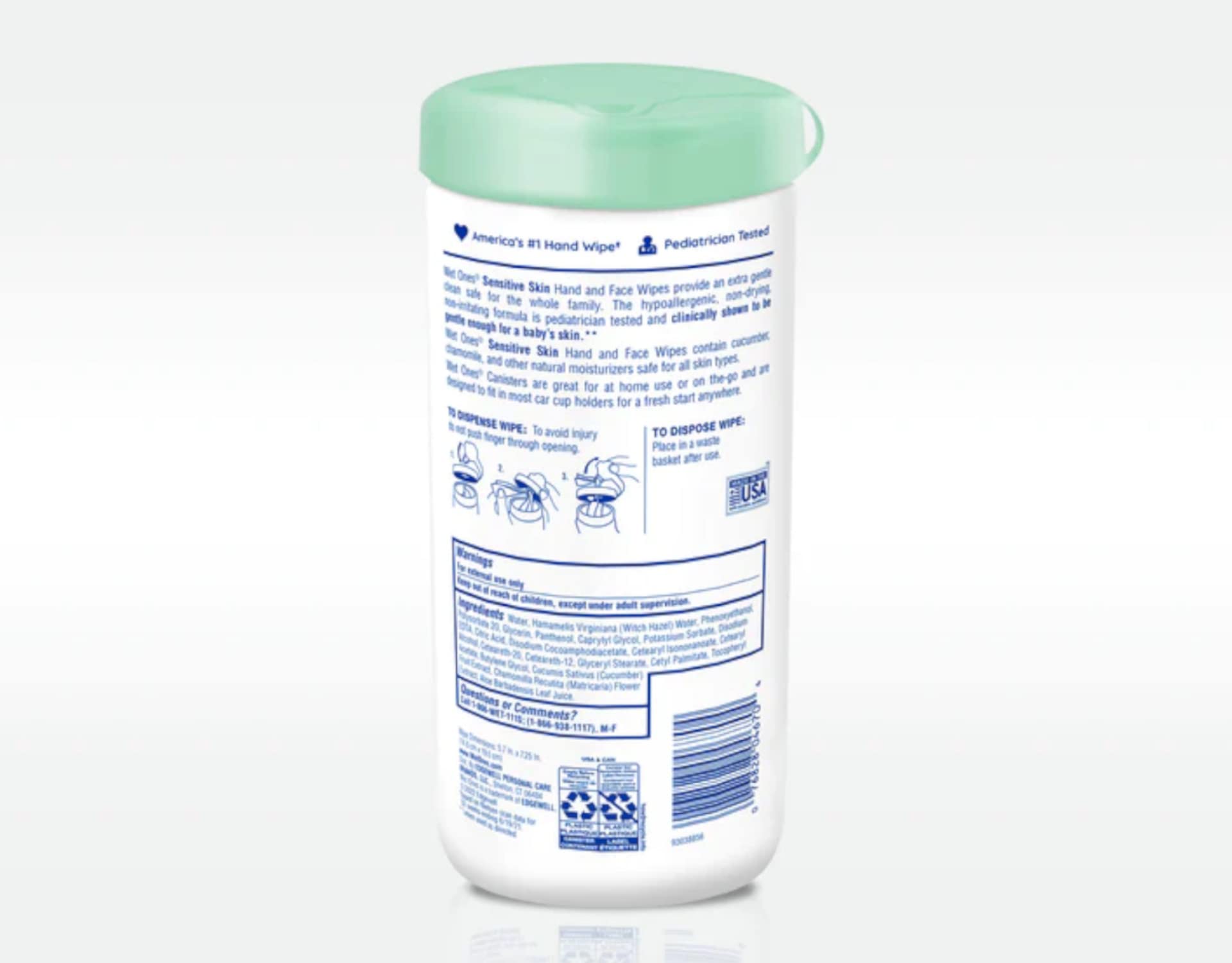 Wet Ones Sensitive Skin Hand Wipes:40 Count (Pack of 3)