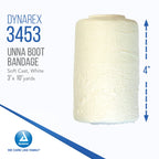 Dynarex 3453 Unna Boot Bandage, Individually Packaged, Provides Customized Compression, With Zinc Oxide, Soft Cast, 3 x 10 Yard,