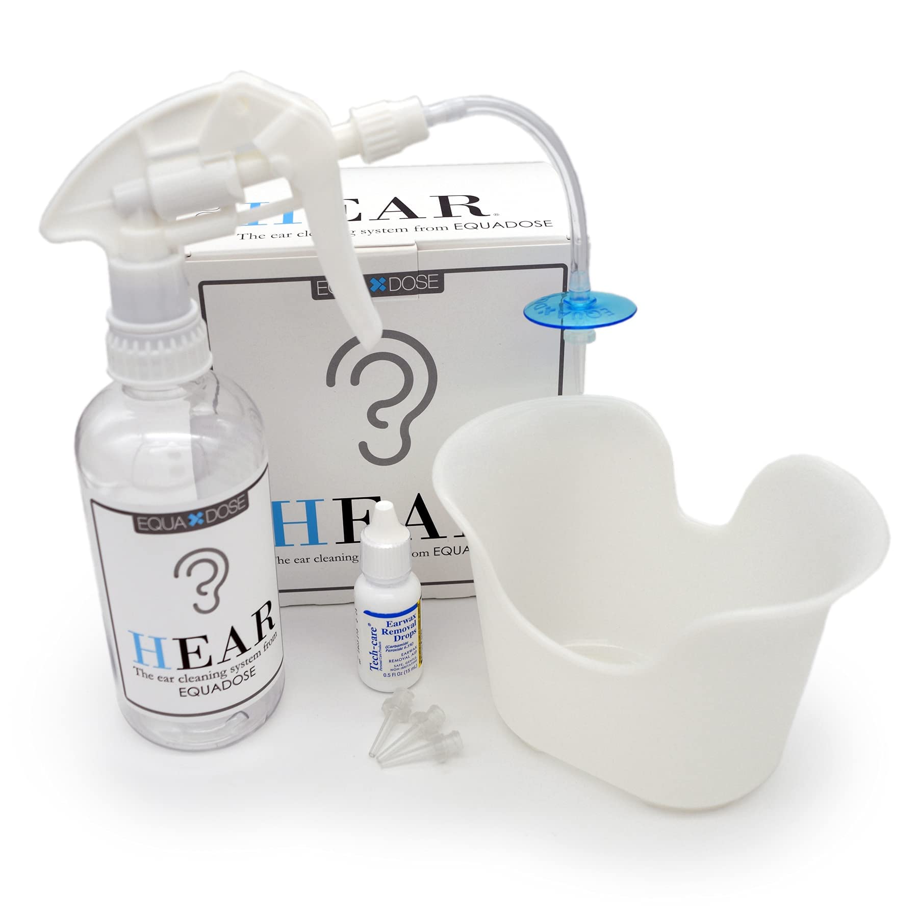 EQUADOSE Hear Earwax Removal Kit, Complete Ear Cleaning System for Effective Wax Removal, Safe Irrigation Tool for Gentle Ear Ca