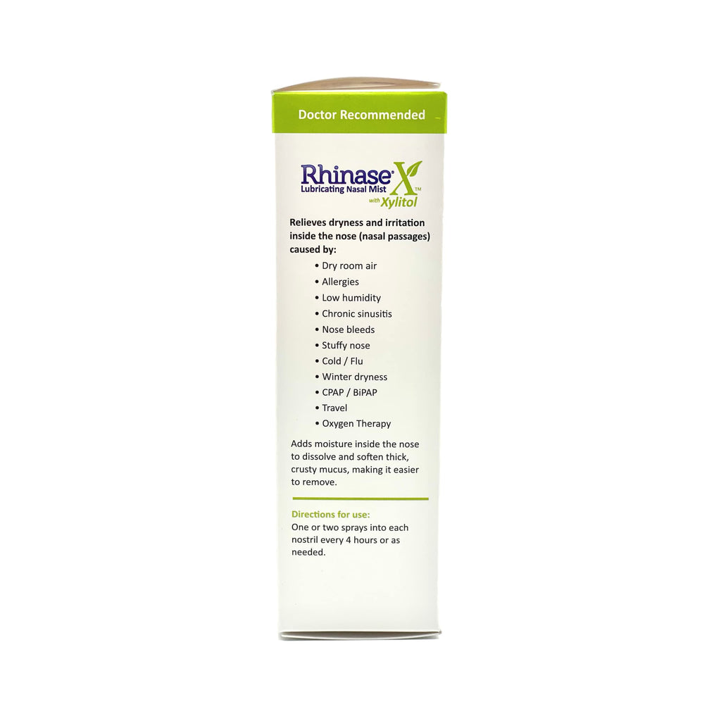 Rhinase X Lubricating Nasal Mist Spray with Xylitol | Long Lasting Symptom Relief from Nasal Dryness | Less Sneezing, Itchiness,