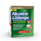GoodSense Nicotine Polacrilex Lozenge 4 mg (nicotine), Mint Flavor, Stop Smoking Aid; quit smoking with nicotine lozenge, 72 Cou