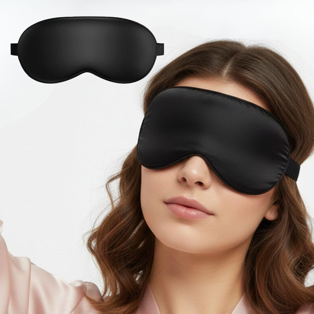 Brogbus Cooling Gel Sleeping Eye Mask For Relaxation And Sleep Adjustable Strap Soft Fabric Night Blind Fold For Comfort And Tra