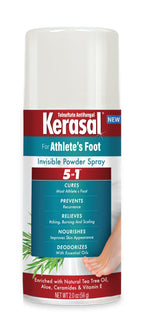 Kerasal 5-In-1 Athletes Foot Invisible Powder Spray, Athletes Foot Spray, 2 oz