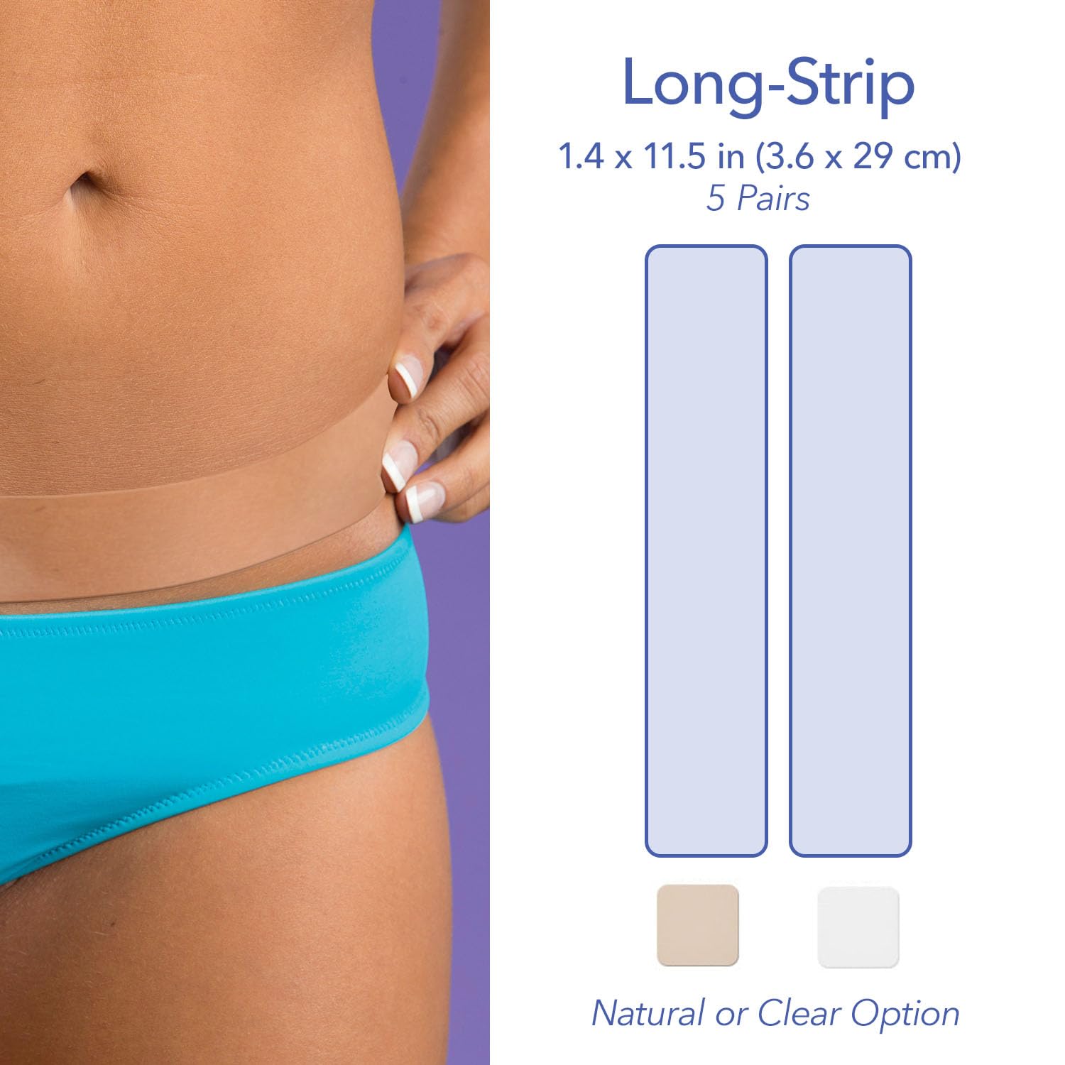 Epi-Derm Long Strips, Premium Grade Silicone Scar Sheets for C-Section, Tummy Tuck, Hysterectomy & Cardiac Surgery Scars, Reusab
