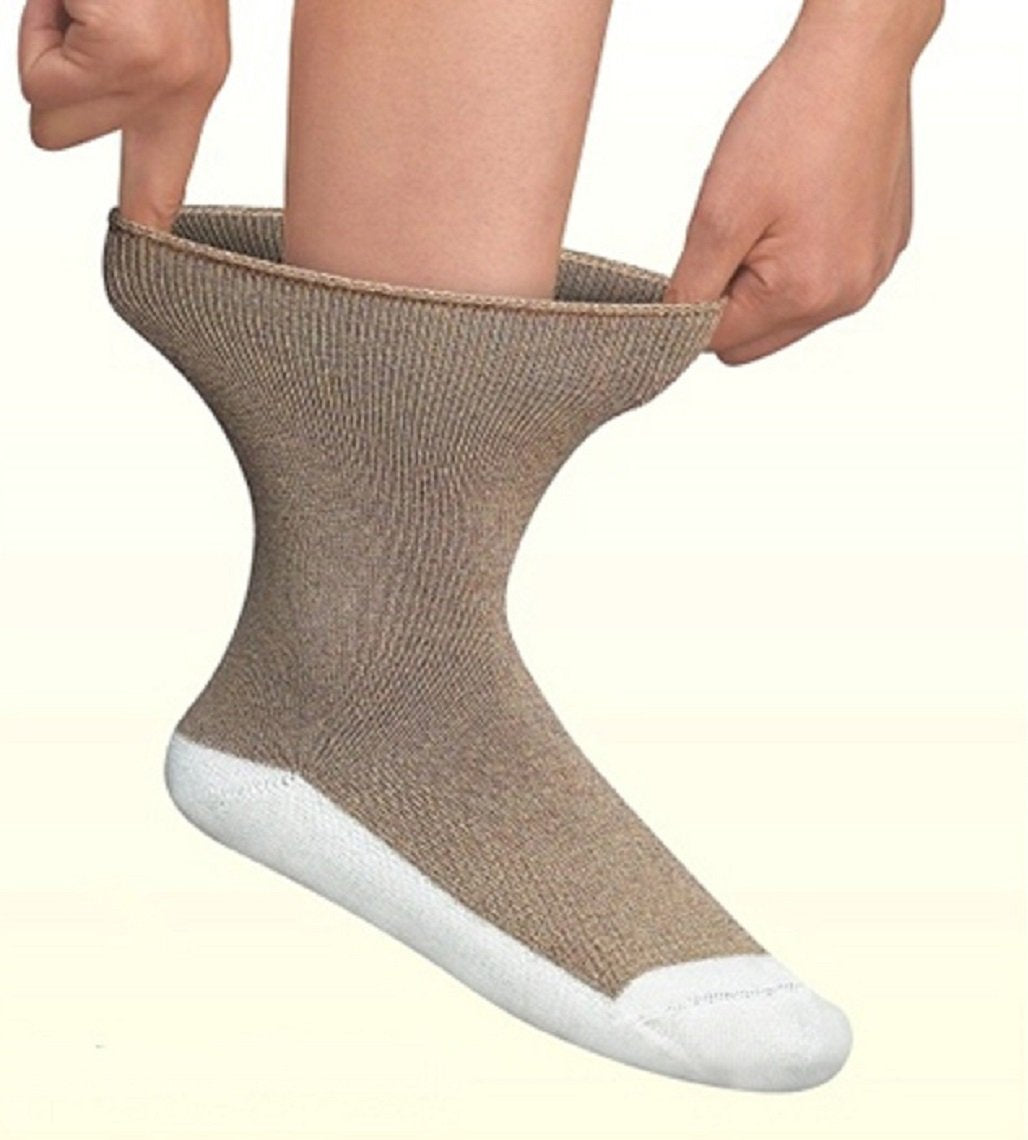 Orthofeet Padded Sole Non-Binding Non-Constrictive Circulation Seam Free Socks, 3 Pack
