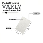 Vakly Sterile Non-Adherent 2x3 Pads - Thick Non-Stick Non-Adhesive Wound Dressing Gauze 2x3 Individually Sealed | Highly Abs