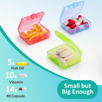 Fullicon Monthly Pill Organizer 1 Time a Day with 32 Compartments, 30 Day Pill Organizer with Labels, Portable Medicine Pill Org