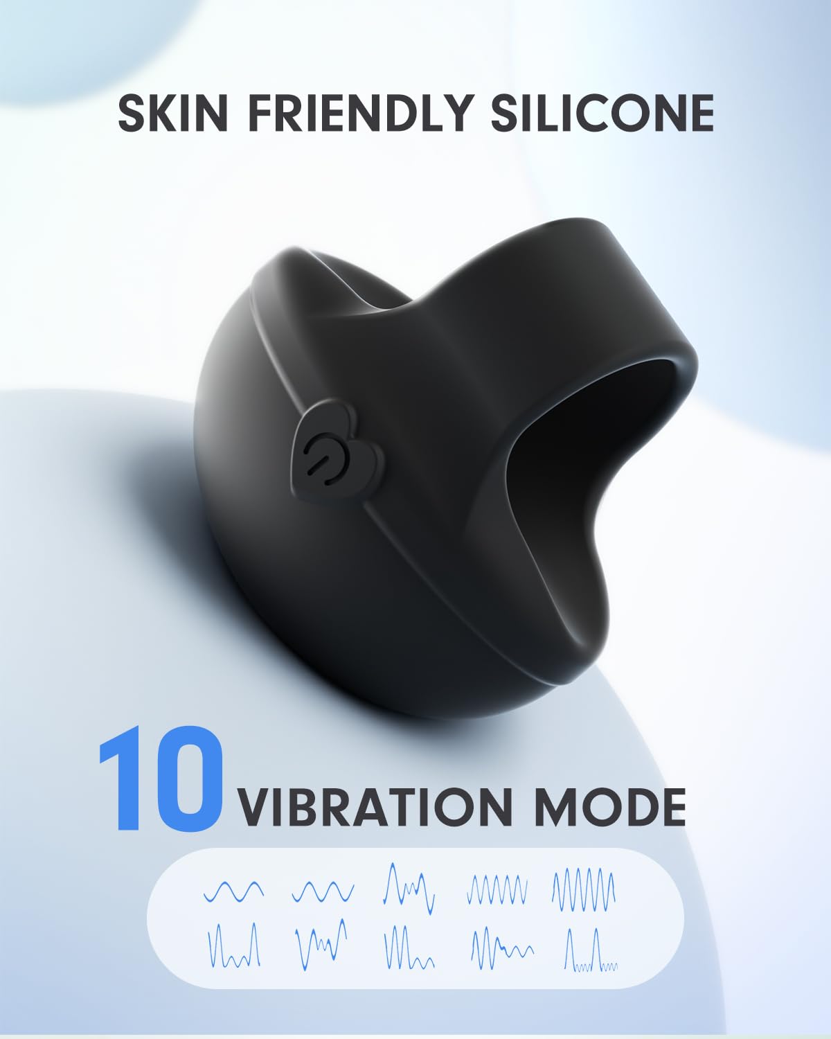 Pinkmini Portable Facial Massage Ball, Waterproof Rechargeable Powerful Multifunctional Eye Finger and Neck Mini Massager (Black