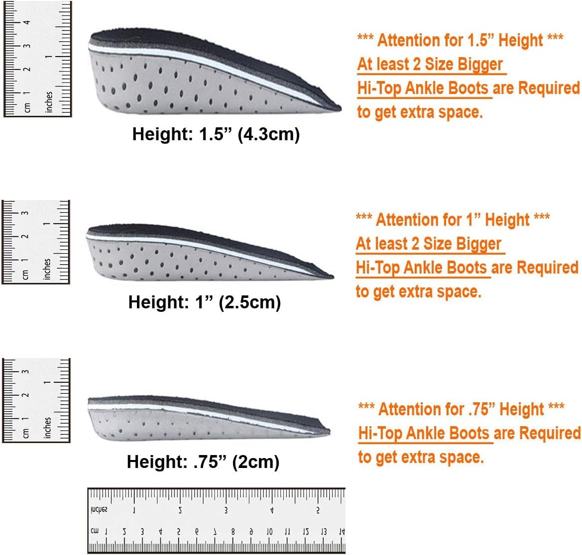 Kids Shoe Lifts Insoles Inserts Make Height Tall Boy & Girl Children (1 (Age 8-16 Years))