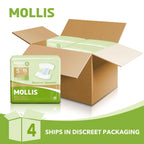 MOLLIS Adult Diapers for Women and Men, Unisex Disposable Incontinence Briefs with Tabs, Odor Control, Small, 15 Count