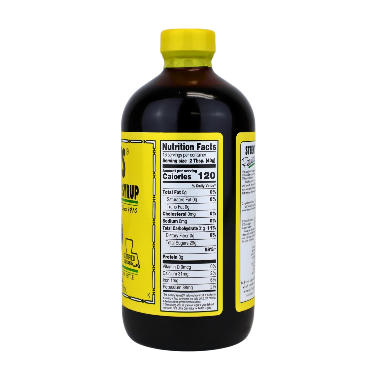 100% Pure Cane Syrup 16fl. Oz - No Additives - No Preservatives - Pure & Natural - Open Kettle - Louisianas Trusted Brand for O