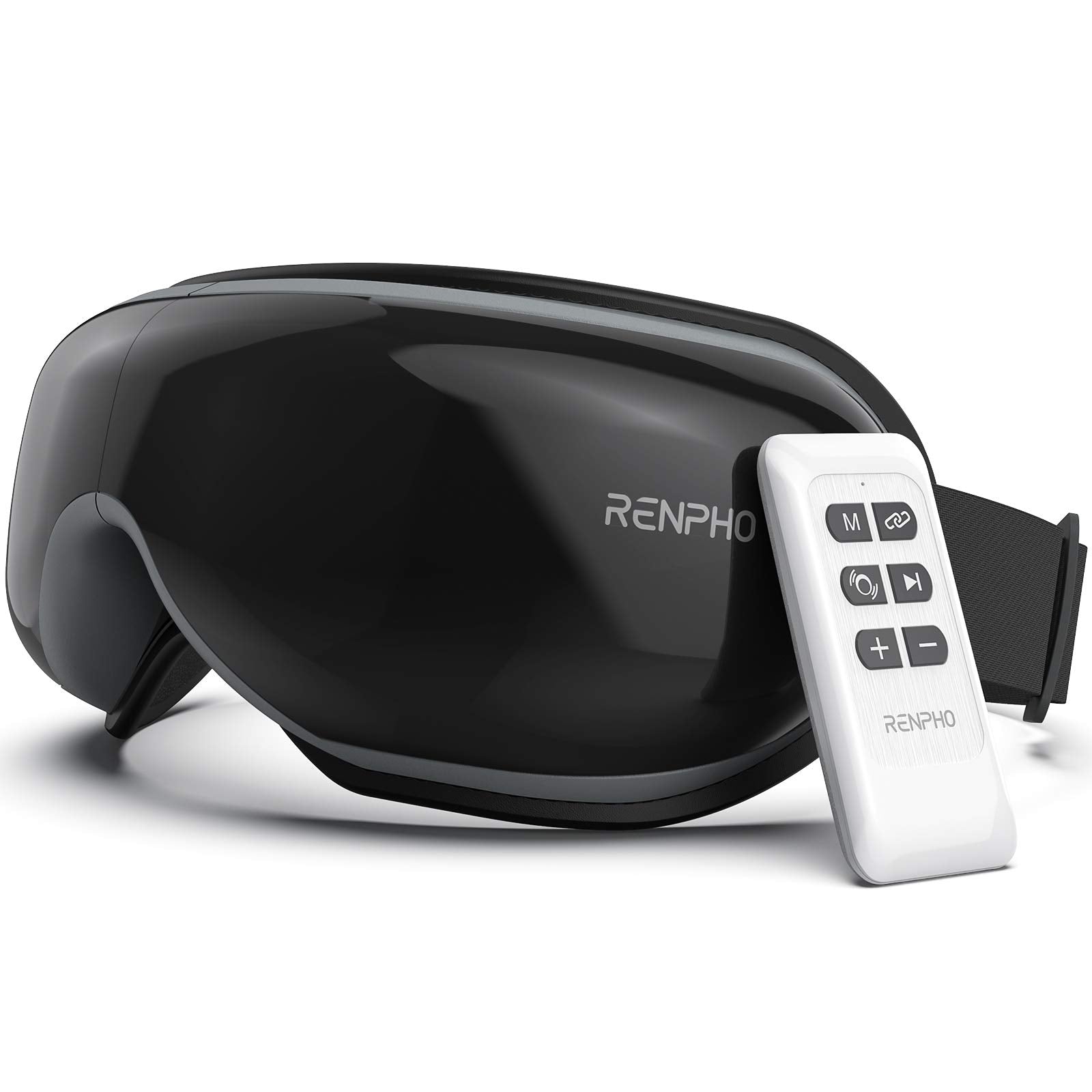 RENPHO Eyeris1 - Heated Eye Massager for Migraine, Temple Forehead Massager with Remote, Compression, Vibration, Rechargeable Ey