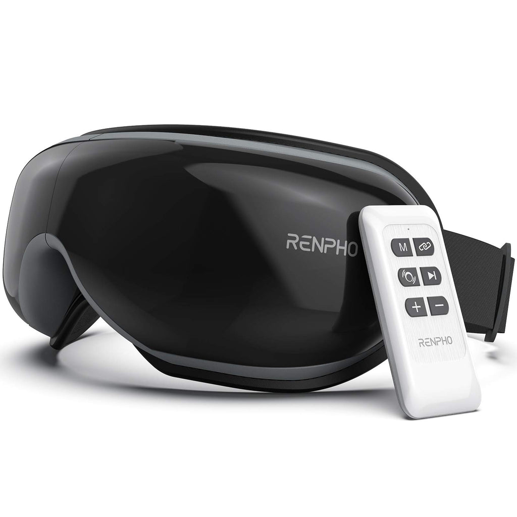 RENPHO Eyeris1 - Heated Eye Massager for Migraine, Temple Forehead Massager with Remote, Compression, Vibration, Rechargeable Ey