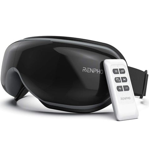 RENPHO Eyeris1 - Heated Eye Massager for Migraine, Temple Forehead Massager with Remote, Compression, Vibration, Rechargeable Ey