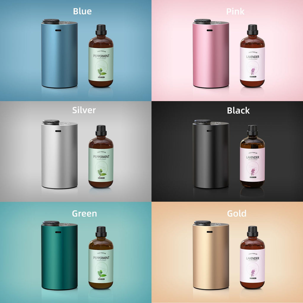 Waterless Diffuser for Essential Oil, Battery Operated Portable Nebulizer, Aromatherapy Scent Diffusers for Home Large Room, Car