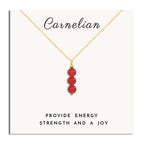 SmileBelle Red Necklace as Valentines Day Necklace for Her, 14K Gold Filled Carnelian Necklace as July Birthstone Crystal Pendan