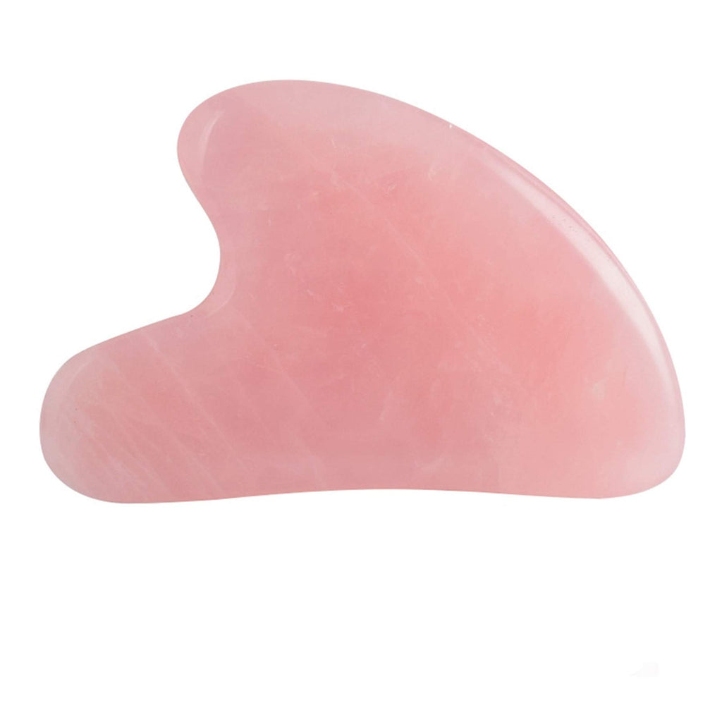 Mndrlin Natural Rose Quartz Crystal Jade Gua Sha Scraping Facial Massage Tool, Stone Scraping Scraper Board for SPA Reduce Fine 