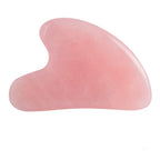 Mndrlin Natural Rose Quartz Crystal Jade Gua Sha Scraping Facial Massage Tool, Stone Scraping Scraper Board for SPA Reduce Fine 