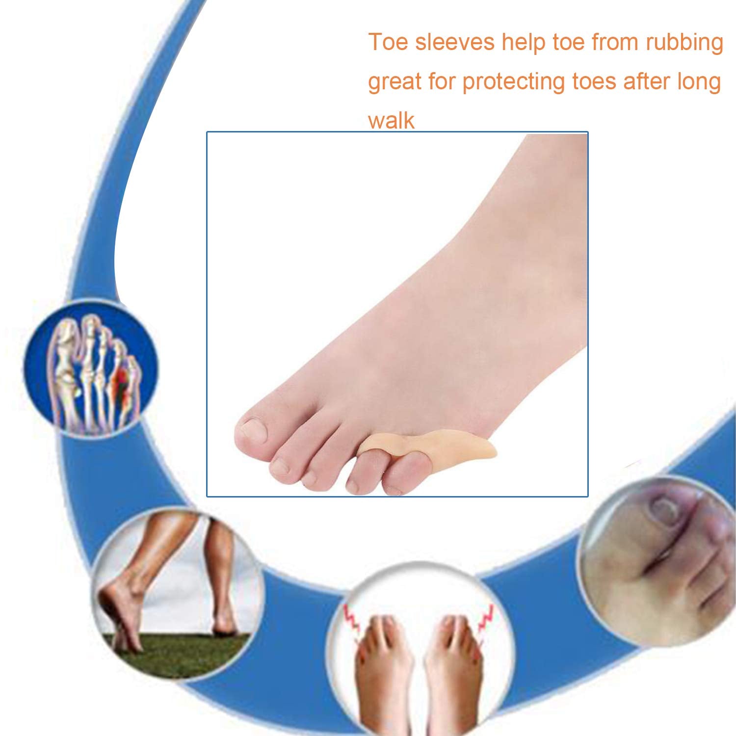 10 Pcs Pinky Toe Bunionette Corrector, Silicone Double - Loop Toe Separators for Tailors Bunion, Bunionette Protect and Pain Rel