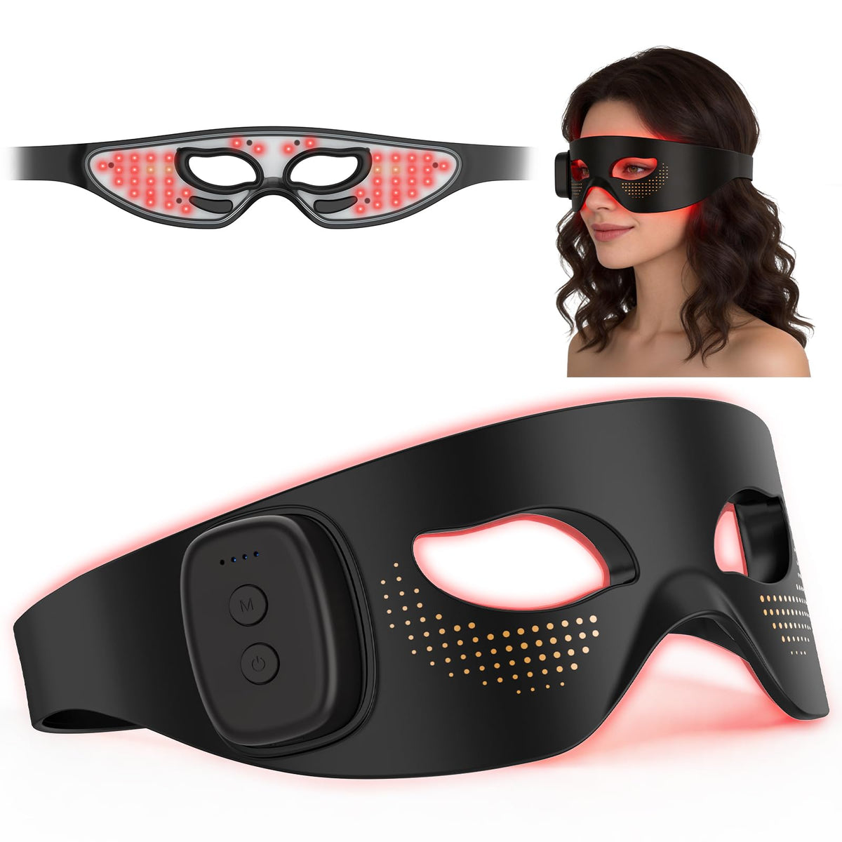 FSA, HSA Eligible Red Light Therapy for Dry Eyes, LED Light Therapy Eye Mask, 650nm Red Light & 850nm Infrared Red Light Therapy