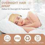Castor Oil Pack Wrap Overnight Hair Wrap for Sleep Organic Cotton Reusable Hair Cap Cover for Treatment of Thinning, Balding, Dr