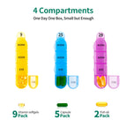 Daviky Monthly Pill Organizer 4 Times a Day, 30 Day Pill Organizer with Daily Pill Box Organizer, One Month Medicine Pill Case,