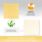 Dr. Med Manuka Honey Calcium Alginate Dressing 2x2 (10 PCS/Box), Highly Absorbent dressings with Honey for Abrasions, Burns, Dia