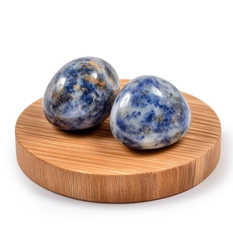 SigMntun Polished Blue Spot Jasper Crystal Stones - 2 Pieces 1.2 inches Super Large Handpicked Natural Tumbled Gemstones for Rei