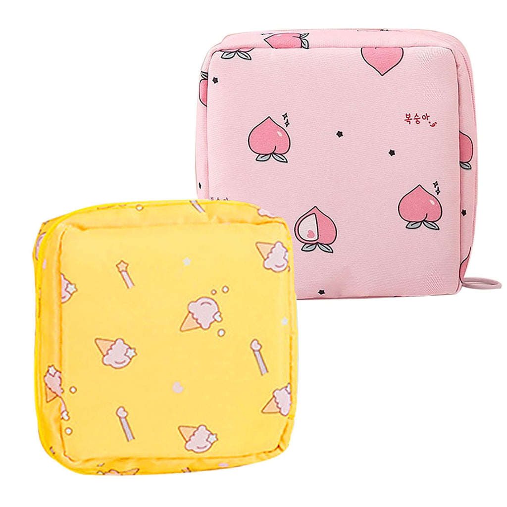 2 Pack Sanitary Napkin Storage Bag Small Portable Menstrual Cup Nursing Pad Storage Pouch, Traveler Friendly Menstrual Period Ba