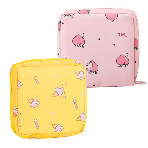 2 Pack Sanitary Napkin Storage Bag Small Portable Menstrual Cup Nursing Pad Storage Pouch, Traveler Friendly Menstrual Period Ba