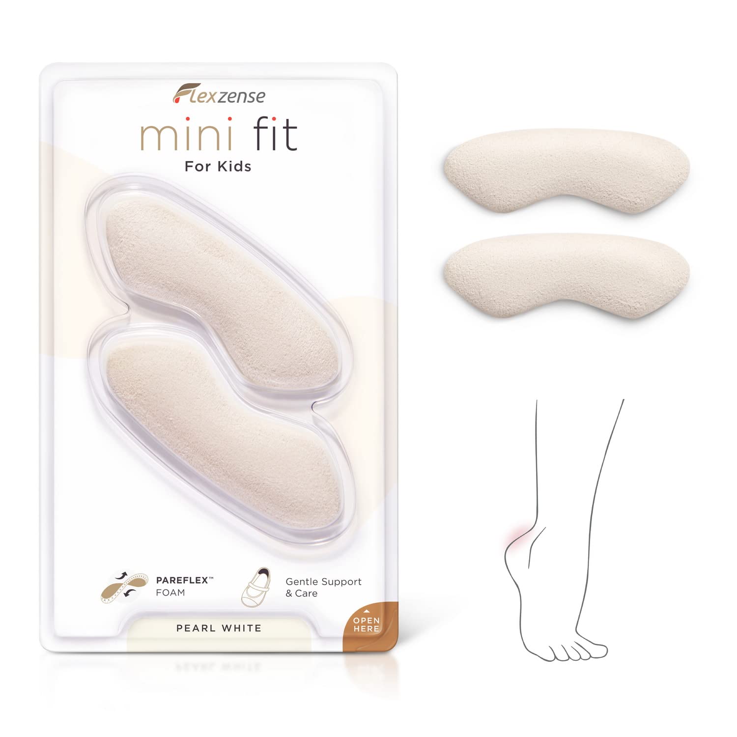 FLEXZENSE Mini Fit for Kids | Fine-Tune The Spaces Inside Childrens Shoes | 5.5 mm Thick | 1 Pair (Pearl White)