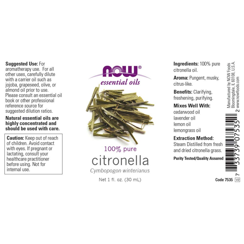NOW Citronella Oil, 1-Ounce (Pack of 2)