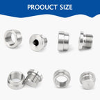 joytrace M18x1.5 Oxygen Sensor Weld Bungs & Plugs Kit (2 Bungs/2 Plugs) - Stainless Steel Welding Adapters