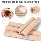 Cuttable Toe Tubes Sleeves 5 Pack, Made of Elastic Fabric Lined with Silicone Gel. Toe Sleeve Protectors Relief Toe Pressure Pai