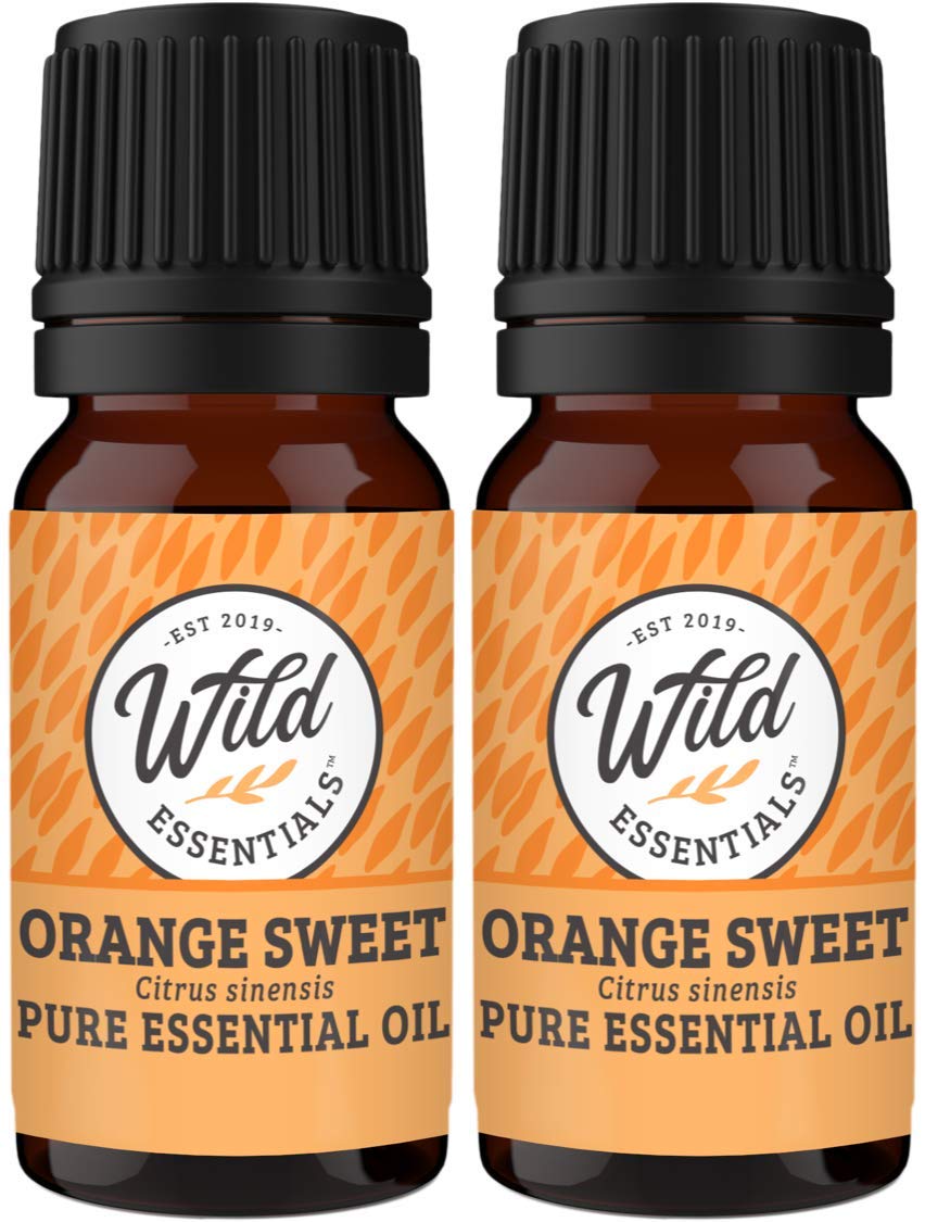 Wild Essentials Orange Sweet 100% Pure Essential Oil 2 Pack - 10ml, Therapeutic Grade, Made and Bottled in The USA