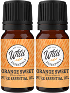 Wild Essentials Orange Sweet 100% Pure Essential Oil 2 Pack - 10ml, Therapeutic Grade, Made and Bottled in The USA