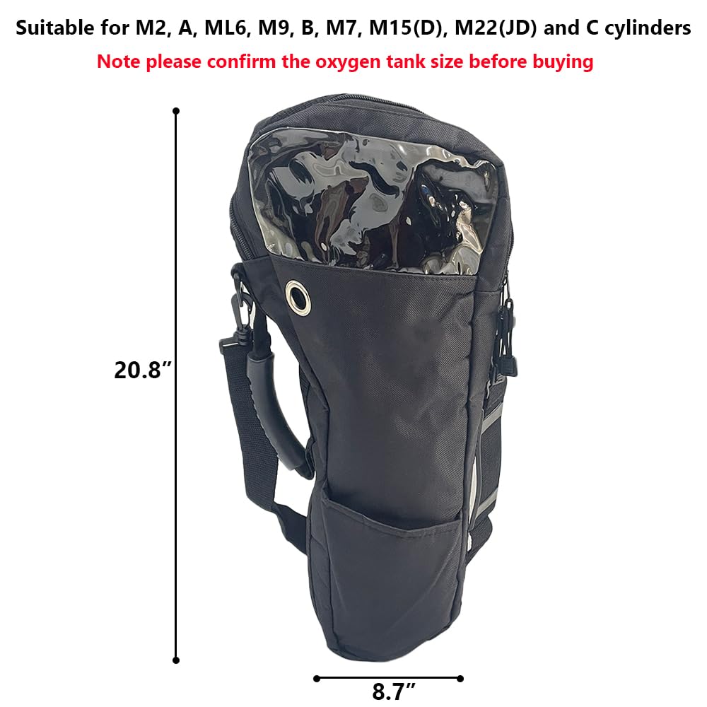 MUROCEA Oxygen Tank Shoulder Bag - Portable Cylinder Holder Bag Fits A, B, C, D, M2, ML6, M7 O2 Tank Carrier Pouch Accessories,