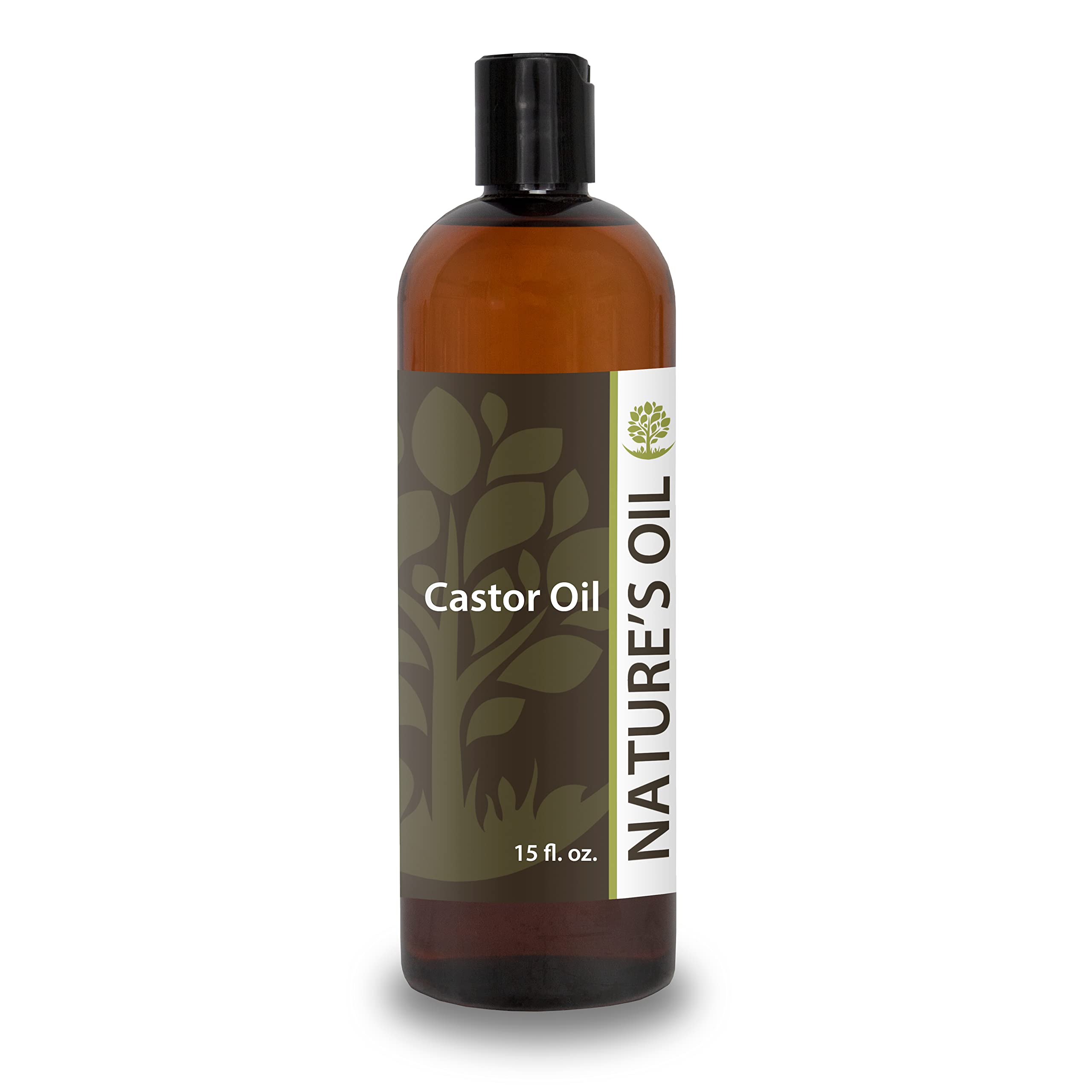 Natures Oil Castor Oil 15oz - 100% Pure, Cold Pressed, Hexane-Free Carrier Oil for Hair Growth, Eyelashes, Eyebrows, Skin Moistu