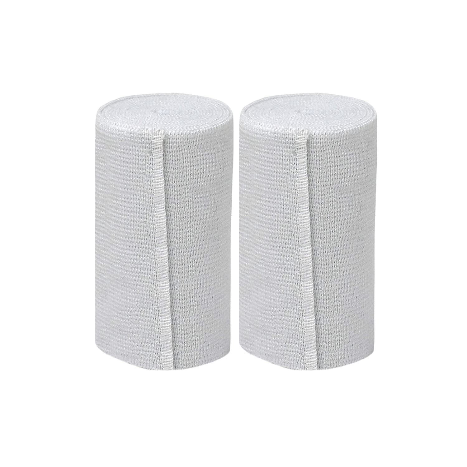 Nexskin 4 Letex Free Bandges - Comfort Elastic Bandage with Single Hook & Loop Closure - White, 2 Pack