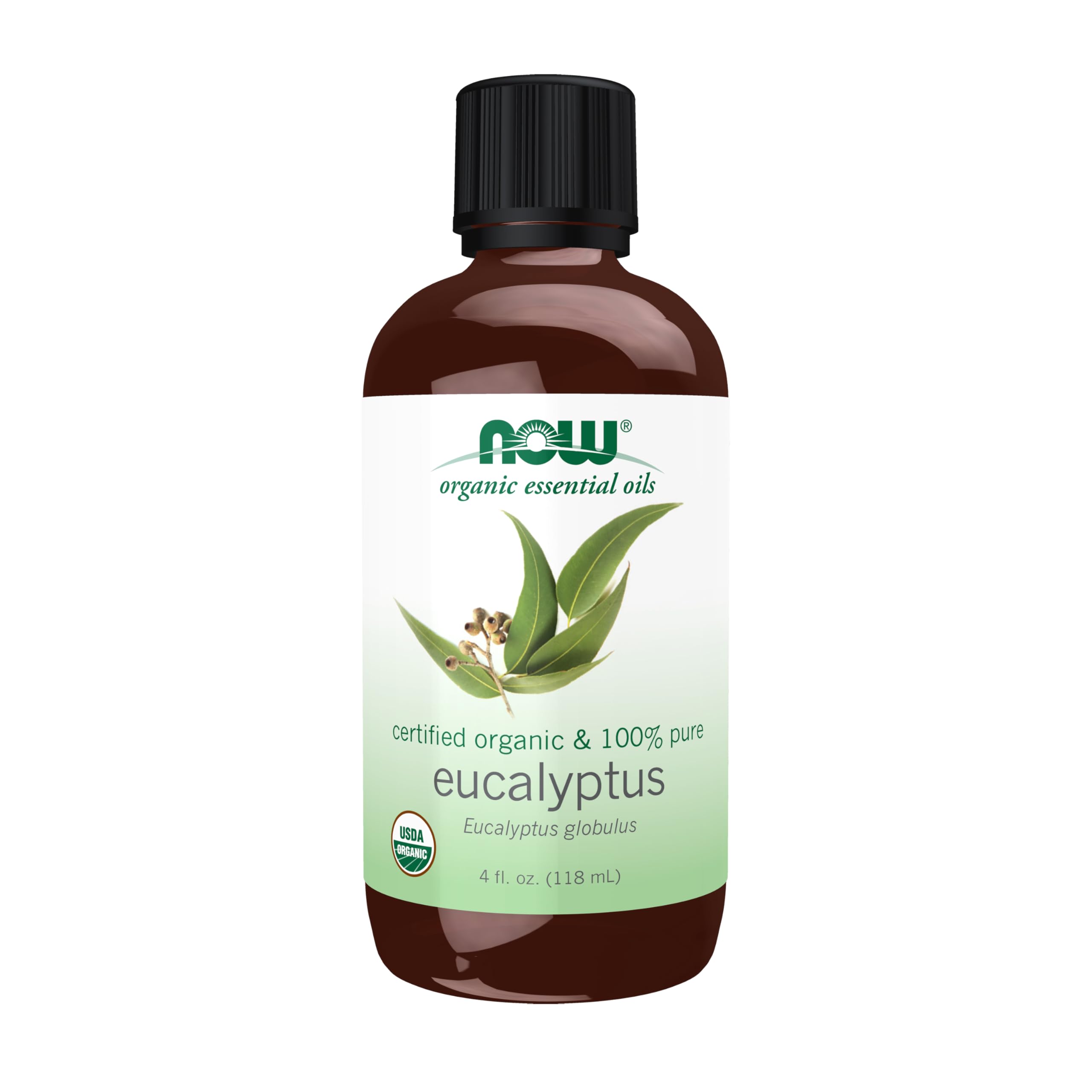 NOW Foods Essential Oils, Organic Eucalyptus Globulus Oil, Clarifying Aromatherapy Scent, Steam Distilled, 100% Pure, Vegan, Chi