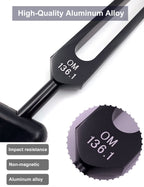 OM 136.1Hz Tuning Fork Weighted, Heart Chakra Tuning Energy Fork for Sound Healing, Meditation, Immune System and Circulatio, Pe