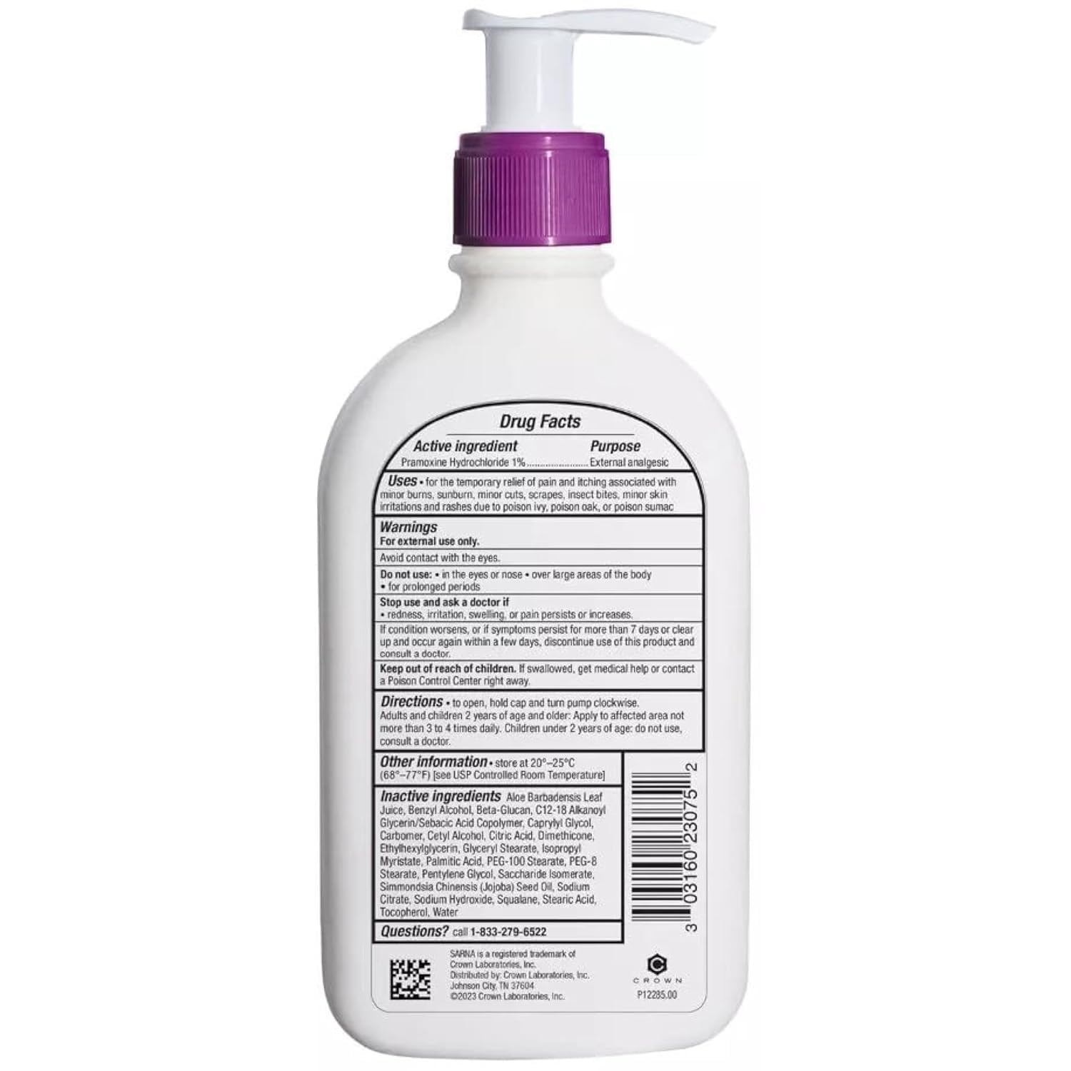 Sarna Sensitive Anti-Itch Lotion for Eczema and Sensitive Dry Skin Itch Relief, 7.5 Ounce