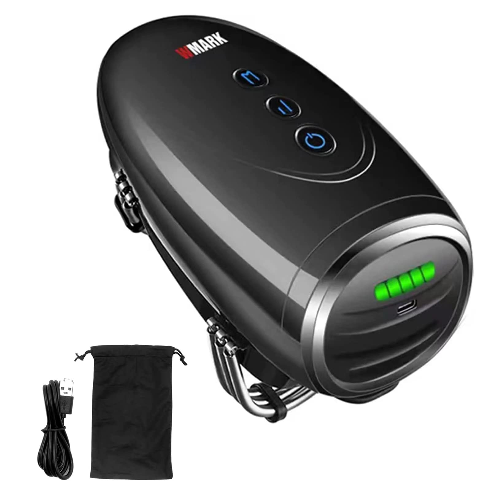 WMARK Barber Massager/Cordless HandheldMassager, Charge Neck/Legs/Hand/FaceMassager, 2 Massage Nodes 2600AMH,Black