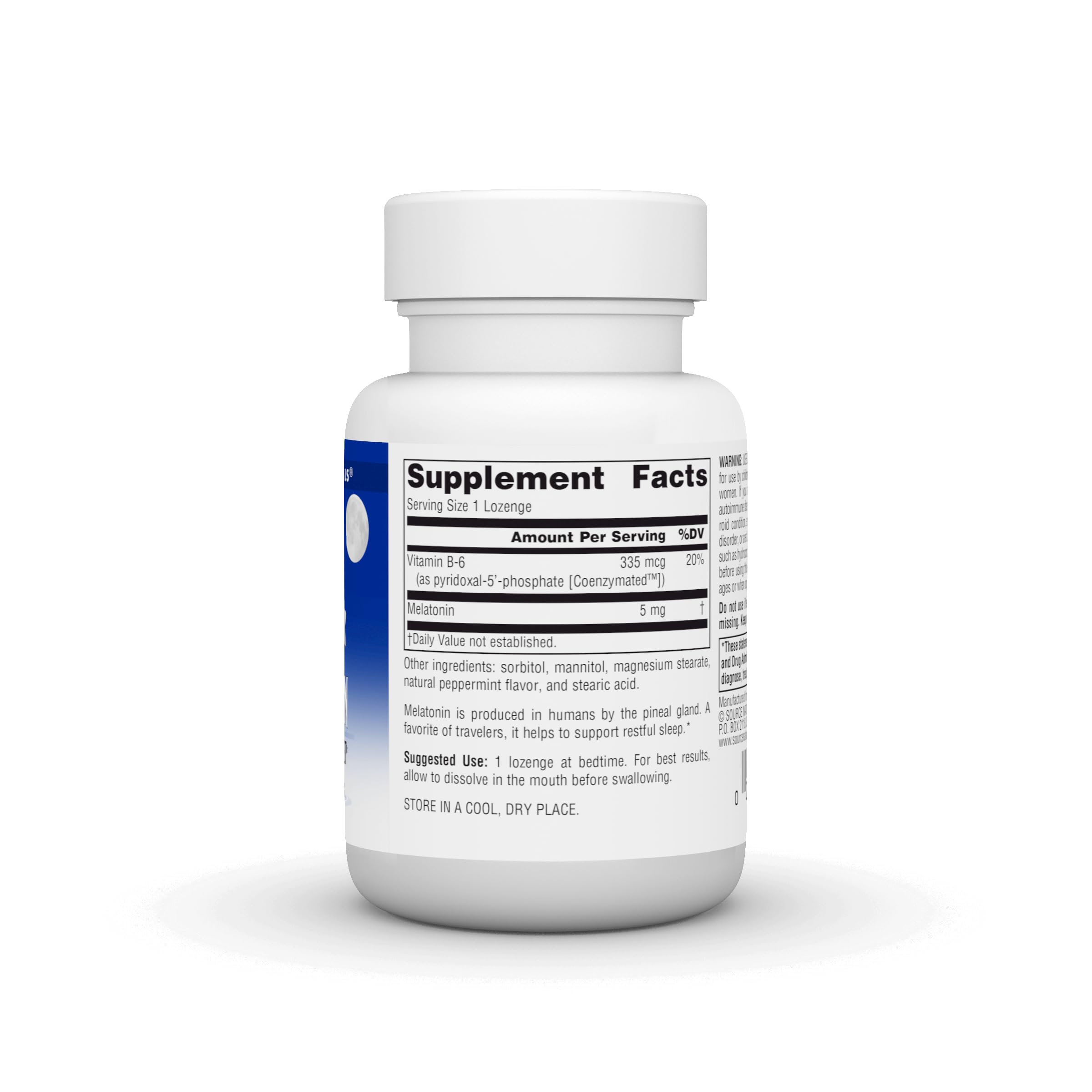 Source Naturals Melatonin 5 mg - 100 Peppermint Flavored Lozenges