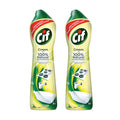 Cif Lemon Abrasive Surface Cleaner Cream for Kitchen & Bathroom, Removes Grease, Dirt & Tough Stains with Natural Cleaning Parti